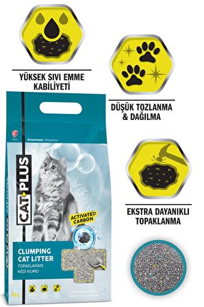 CatPlus Aktif Karbon Kedi Kumu 10 Lt x 4 Adet