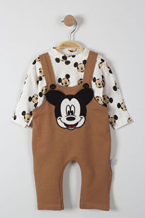 Mickey Mouse Baskılı Çıtçıtlı Erkek Bebek Tulum