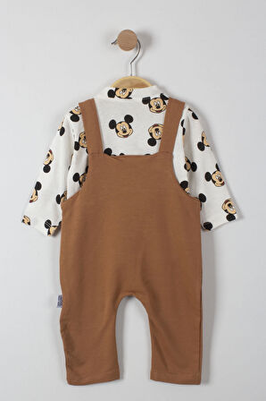 Mickey Mouse Baskılı Çıtçıtlı Erkek Bebek Tulum