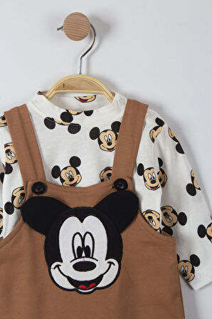 Mickey Mouse Baskılı Çıtçıtlı Erkek Bebek Tulum