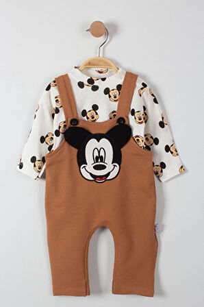 Mickey Mouse Baskılı Çıtçıtlı Erkek Bebek Tulum