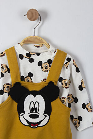 Mickey Mouse Baskılı Çıtçıtlı Erkek Bebek Tulum