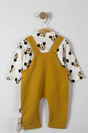 Mickey Mouse Baskılı Çıtçıtlı Erkek Bebek Tulum