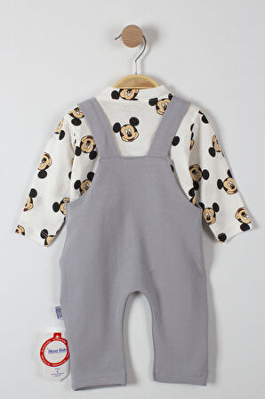 Mickey Mouse Baskılı Çıtçıtlı Erkek Bebek Tulum