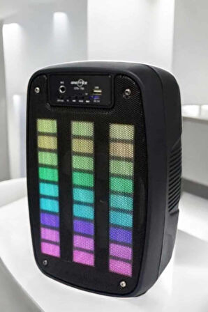 Bluetooth Hoparlör RGB Işıklı USB SD Kart Girişli Taşınabilir