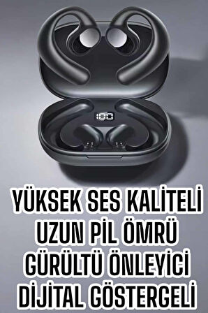 Bluetooth Kulaklık Oyuncu Kulaklığı Küpe Görünümlü Dijital Göstergeli