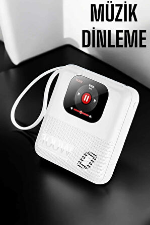 Powerbank Ekranlı Çok Fonksiyonlu Müzik Dinleme Kitap Okuma
