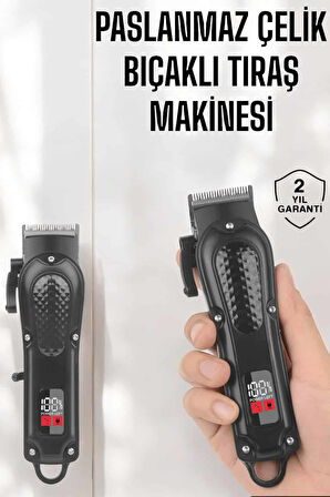 Sıfır Tıraş Makinesi Dijital Göstergeli Paslanmaz Çelik Bıçaklı Taşınabilir
