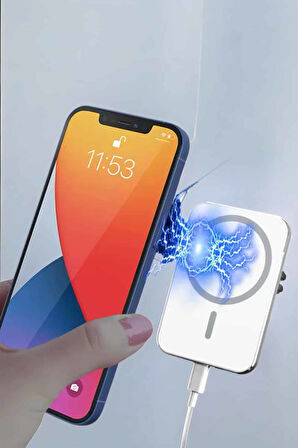 Powerbank Kablosuz 15W Taşınabilir Şarj Aleti Çift Kablo