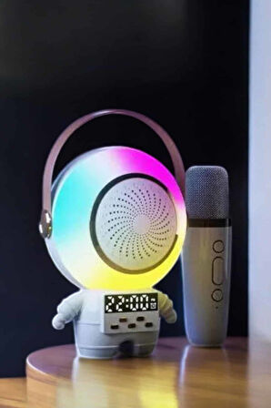 Mini Karaoke Astronot Bluetooth Speaker Karaoke Mikrofon