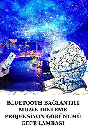Dinozor Yumurtası Gece Masa Lambası Bluetooth Hoparlör 14 Renk Seçeneği