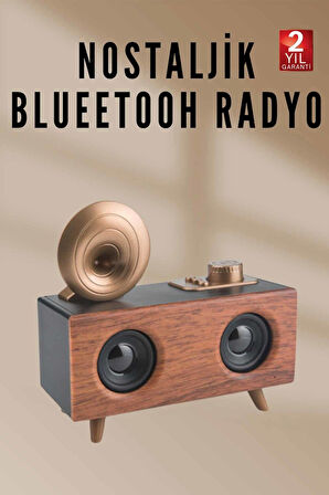 Nostaljik Radyo Bluetooth Bağlantılı Şarjlı Yüksek Ses Kaliteli