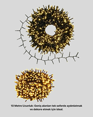 Uzun Ömürlü LED Teknolojili 10 Metre Şık Işıklı Süsleme Seti