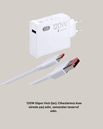 120W Mi Turbo Akıllı Tanıma Çipli Hızlı Şarj Cihazı Taşınabilir ve Dayanıklı