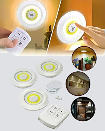 Kablosuz Gün Işığı 3’lü LED Spot Lamba Kumandalı