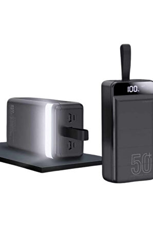 Powerbank Çoklu Şarj Girişi 50.000 Mah Taşınabilir Dijital Göstergeli
