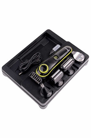 5 Başlıklı Şarjlı Tıraş Makinesi Kablosuz Saç Sakal Burun Tıraşına Uygun