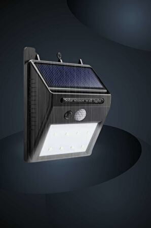 Bahçe Aydınlatma Sensörlü Güneş Enerjili Duvar Lambası 40 Led Işık