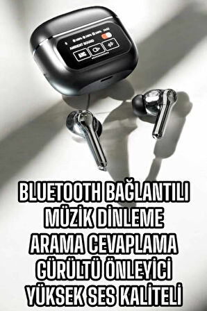 Bluetooth Kulaklık Kablosuz Ekranlı ANC/ENC Destekli Dokunmatik