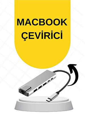 Macbook Pro/air Uyumlu USB Type-C 8 In 1 Hub Dönüştürücü Çevirici Çoklayıcı USB Hdmı Micro Sd 8 Girişli