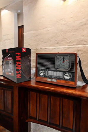 Nostaljik Görünümlü USB Girişli Bluetooth Bağlantılı Radyo