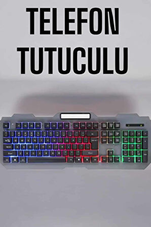 Q Klavye RGB Işıklı Klavye Ve Mouse Seti Kablolu Mouse Hediyeliş