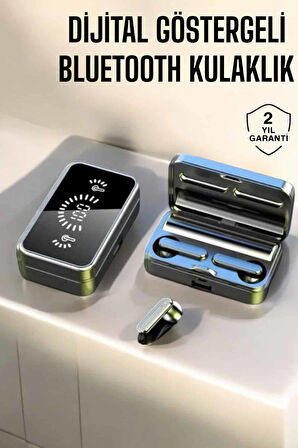 Aynalı Bluetooth Kulaklık Telefon Standlı Dijital Göstergeli