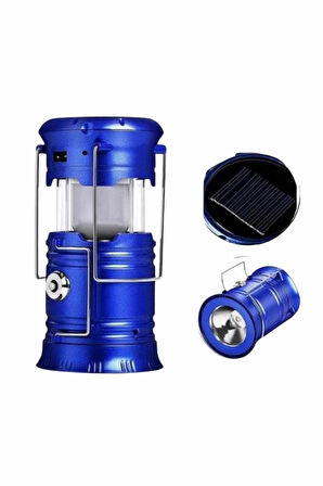 Büyük Boy Güneş Enerjili Kamp Feneri Işıldak Lamba USB Şarjlı
