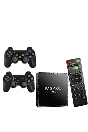 M8 PRO Mini 2.4G 10K ultra HD 64 GB TV BOX Android TV GAME BOX  2 Adet Oyun Konsolu