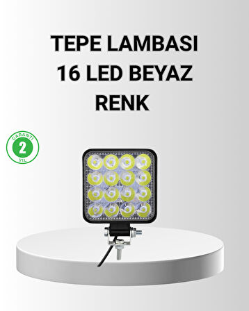 16 LED Off-Road Çalışma Lambası – Alüminyum Gövde, Suya ve Darbeye Dayanıklı, 12/24V