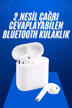 2025 Model Çağrı Cevaplayabilen Bluetooth Kulaklık Beyaz Dokunmatik Kontrol