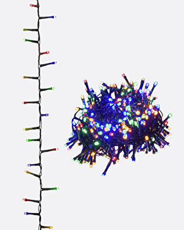 Siyah Kablolu LED Dekor Işık – 50 Ampullü, 8 Farklı Işık Modu, Suya Dayanıklı Tasarım