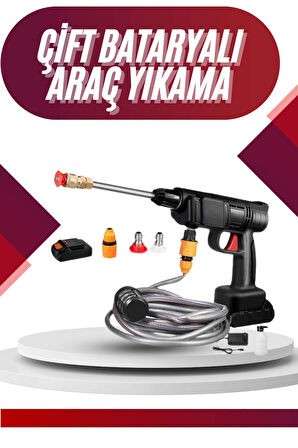 Oto Araba Yıkama Şarjlı Ve Yüksek Basınçlı Oto Yıkama Ve Sulama Tabancası