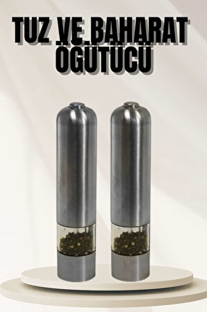 Işıklı Otomatik Tuz ve Karabiber Öğütücü Baharat Öğütücü