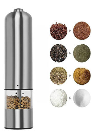 Işıklı Otomatik Tuz ve Karabiber Öğütücü Baharat Öğütücü