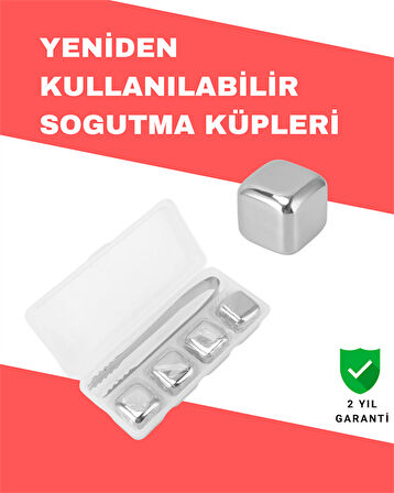 Hızlı Soğutma Özellikli Paslanmaz Metal Buz Küpü Takımı