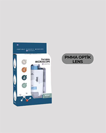 PMMA Optik Lensli Kompakt Taşınabilir Mikroskop