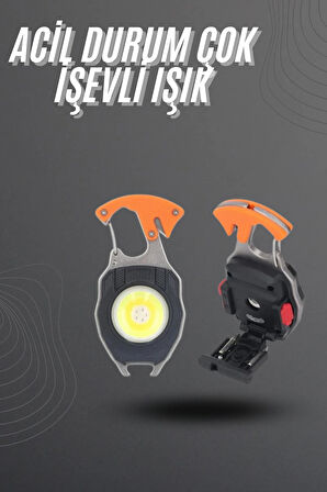 El Feneri LED Anahtarlık Çok Fonksiyonlu Mini Çakmak Özellikli