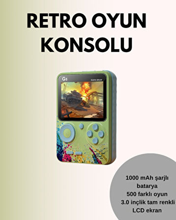 TV Bağlantılı 500 Oyunlu Mini Gameboy Konsol