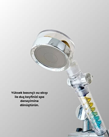 Rahatlatıcı Yağmur Etkili El Duşu – Döner Pervaneli, Dayanıklı ve Şık Tasarım
