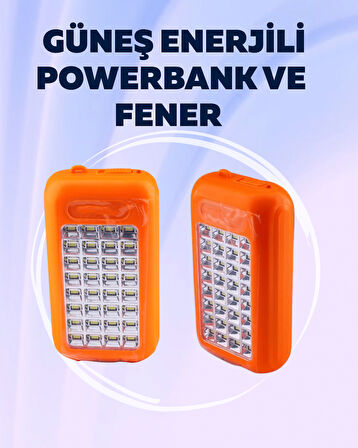 Gold Silver GS-875 Outdoor Powerbank & Işıldak – Güneş Paneli, 32 LED, 10000 mAh, Çift Çıkış