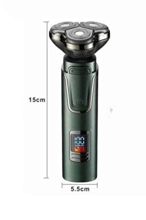 Dijital Göstergeli 3 Başlıklı Tıraş Makinesi Islak Kuru Lazer Öncesi Günlük