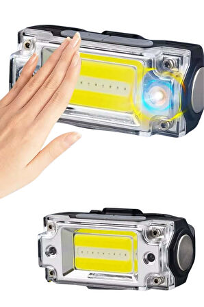 Yüksek Işıklı Şarjlı ve Sensörlü LED Kafa Lambası Kamp Lambası