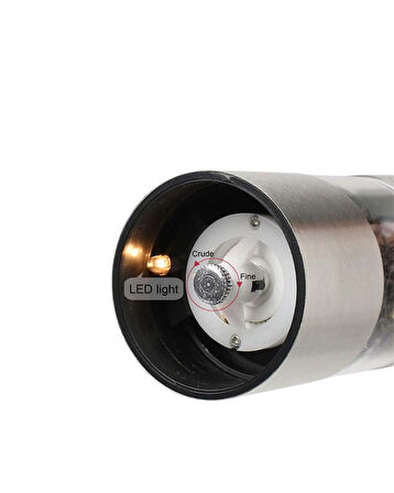 Şeffaf Hazneli Elektrikli Tuz Karabiber Öğütücü Pilli Taşınabilir Mutfak Aleti