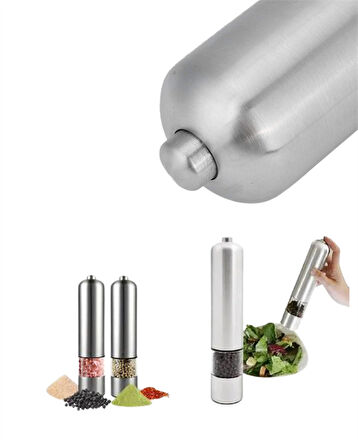 Pilli Otomatik Baharat Değirmeni Gıda Sınıfı Çelik Sessiz Öğütücü Alet