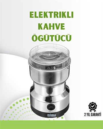 Kahve ve Baharat Değirmeni | Kompakt, Hafif, Hızlı Öğütme, Şeffaf Kapaklı, Kolay Kullanım