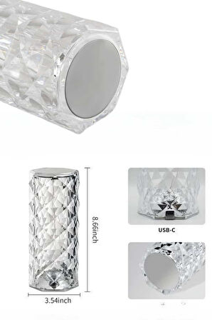 Yeni Nesil Modern Kristal Masa ve Gece Lambası Dokunmatik Renk Değiştirebilen