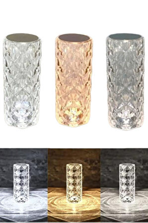 Masa ve Gece Lambası Şık ve Dayanıklı Sensörlü Şarjlı Kristal Lamba