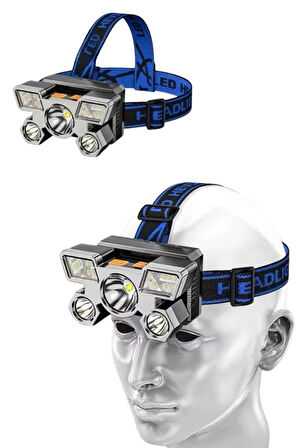 Kafa Lambası 800 Lümen 4 Mod Yüksek Işık Flaşörlü Şarjlı Led Lamba