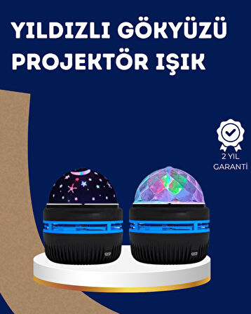 360° Dönen Galaxy Projektörlü Gece Lambası – Star Master Yıldızlı Gökyüzü Efekti